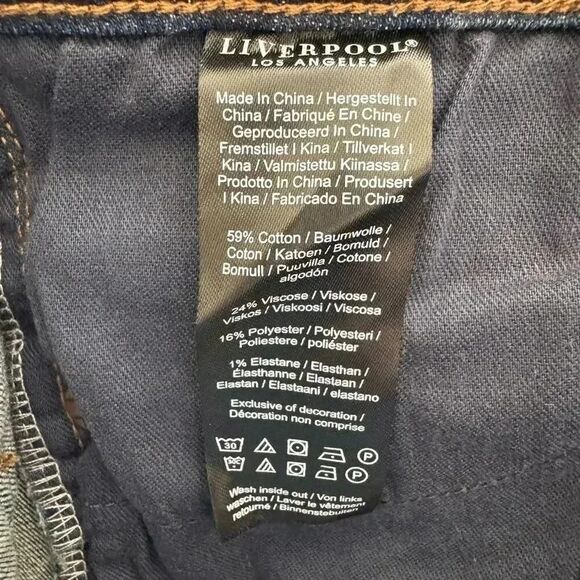 Liverpool Lucy High Rise Fly Button Bootcut Tall Long Dark Wash SZ 10 #2243 - Picture 11 of 14